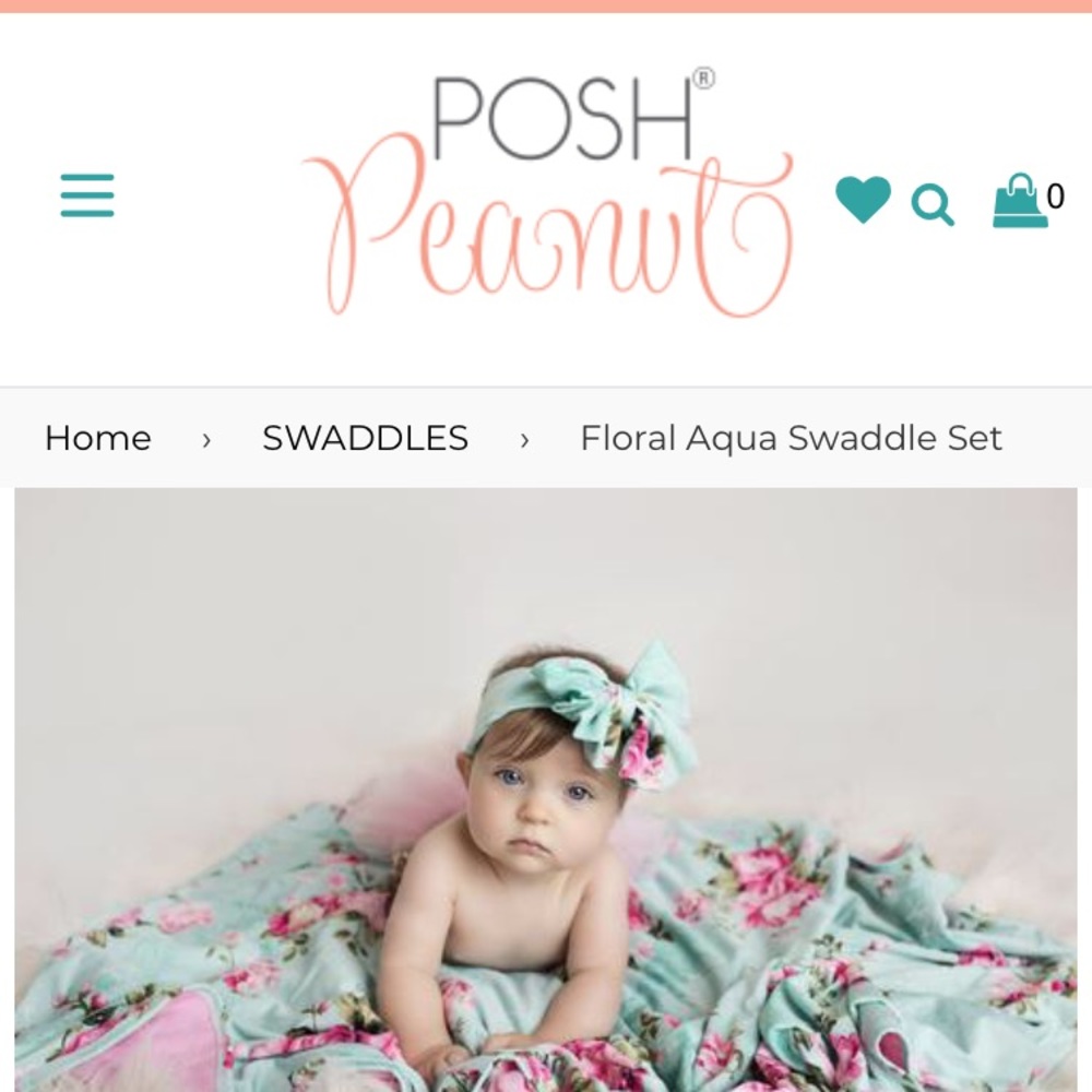 Posh Peanut Floral Swaddle and Headband